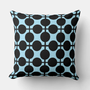 Light blue with black geometric  cushion