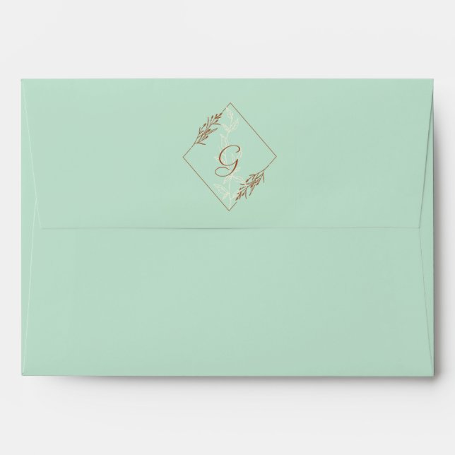 Light Blue with Brown Details Envelope (Back (Top Flap))