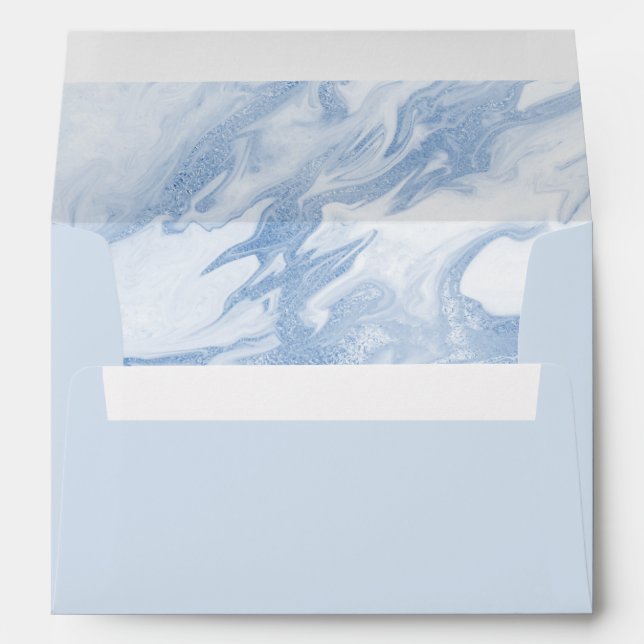 Light Blue with Marbled Inside Special Occasion Envelope (Back (Bottom))
