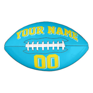 LIGHT BLUE YELLOW AND WHITE Custom Football