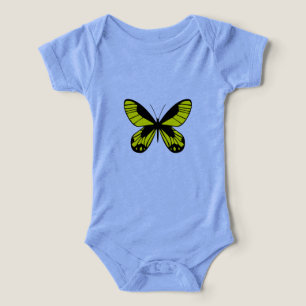 Light Blue Yellow Butterfly Baby Bodysuit Nature I