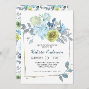 Light Blue Yellow Green Floral Bridal Shower