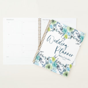 Light Blue Yellow Green Floral Wedding Planner