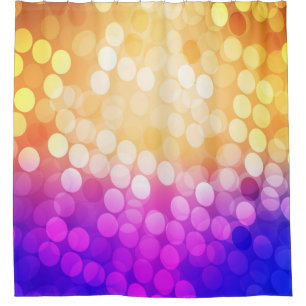 Light Blue, Yellow pattern with spheres. Blurred b Shower Curtain