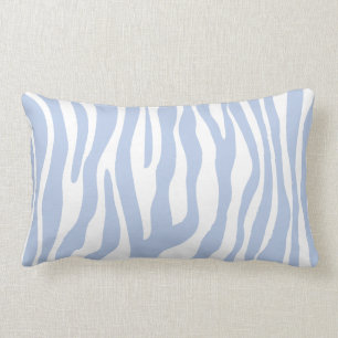 Light Blue Zebra Animal Print Pattern Lumbar Cushion