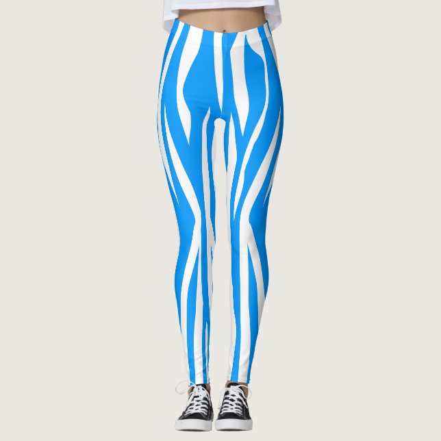 Light Blue Zebra Print Leggings (Front)