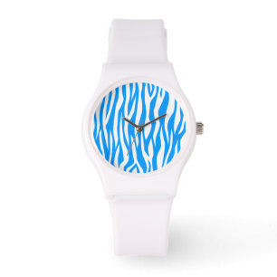Light Blue Zebra Print Watch
