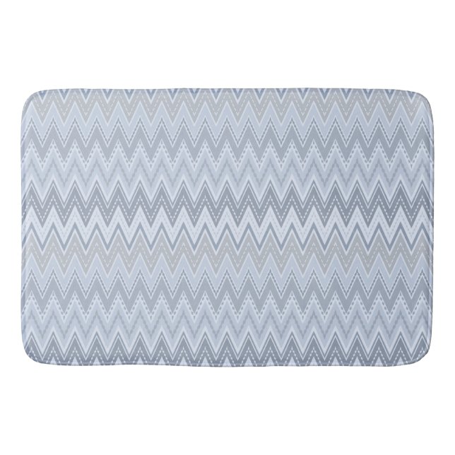 Light blue zigzag bath mat (Front)