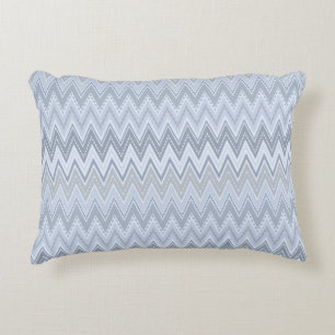 Light blue zigzag  decorative cushion
