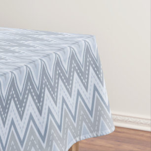 Light blue zigzag tablecloth