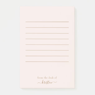 Light Blush From the Desk of Custom Lined Large Post-it Notes