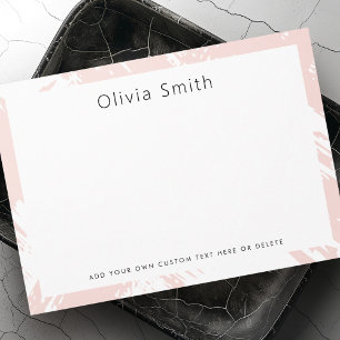 Light blush pink brushstrokes stationery card