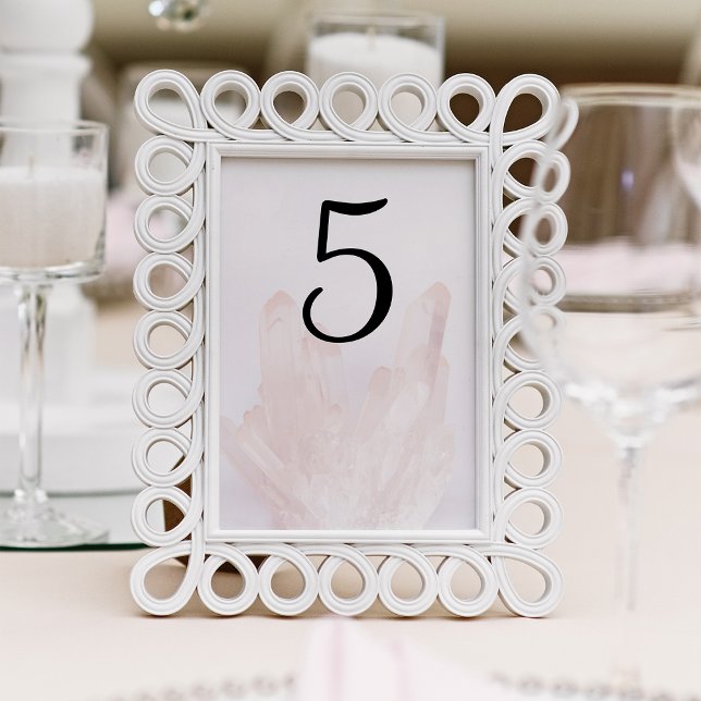 Light Blush Pink Crystals Table Number (Creator Uploaded)