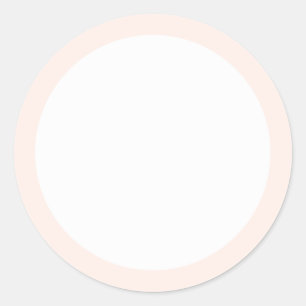 Light blush pink solid colour border blank classic round sticker