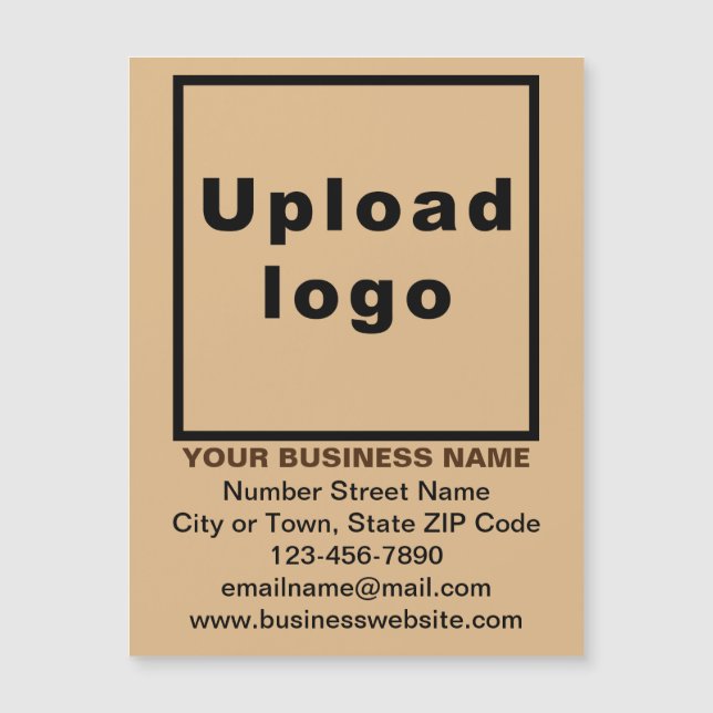 Light Brown 4.25” x 5.6” Magnetic Business Card (Front)