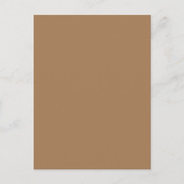 Light Brown #A57C55, Grey Olive Holiday Postcard (Front)
