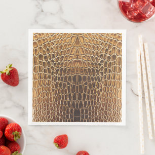 Light Brown Alligator Skin Print Napkin