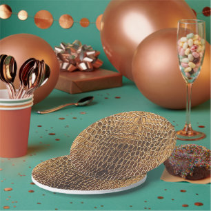 Light Brown Alligator Skin Print Paper Plate