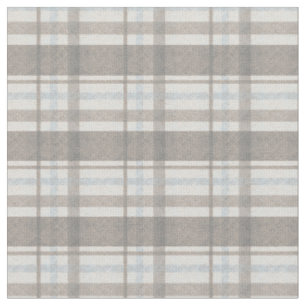 Light Brown and Blue Plaid Fabric
