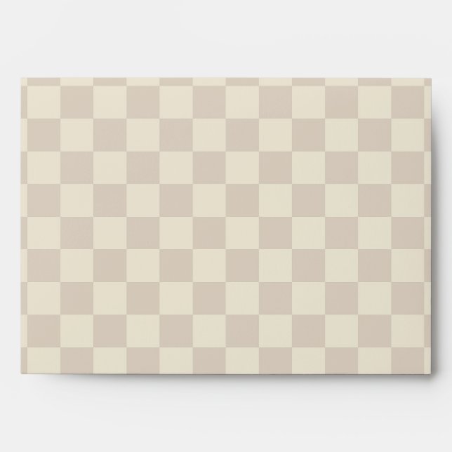 Light Brown and Off White Chequerboard Envelope (Front)