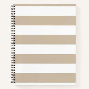 Light Brown and White Stripes Notebook