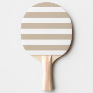 Light Brown and White Stripes Ping Pong Paddle