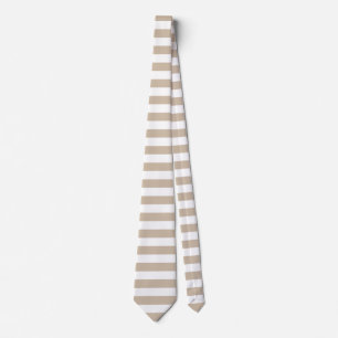 Light Brown and White Stripes Tie