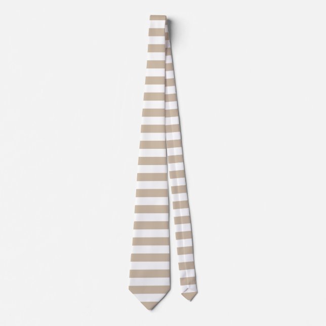 Light Brown and White Stripes Tie (Front)