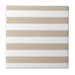 Light Brown and White Stripes Tile<br><div class="desc">Light Brown and White Stripes</div>