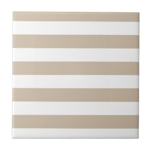 Light Brown and White Stripes Tile