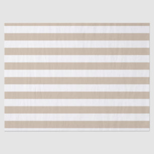 Light Brown and White Stripes Tissue Paper