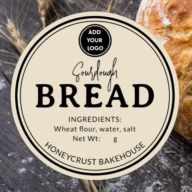 Light Brown Bakery Sourdough Bread Label Sticker (Creator Uploaded)