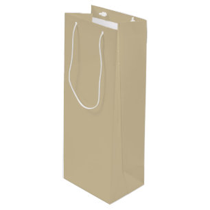 Light Brown - Beige - Tan Solid Colour Trends Wine Gift Bag