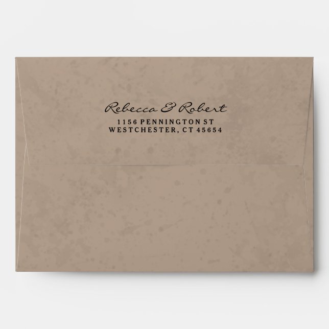 Light Brown & Black Custom Invitation Envelope (Back (Top Flap))