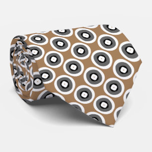Light Brown Black White Dots Tie
