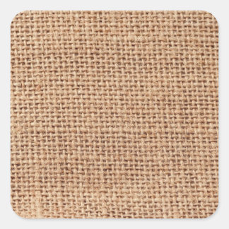 Light Brown Burlap Sack Background Square Sticker