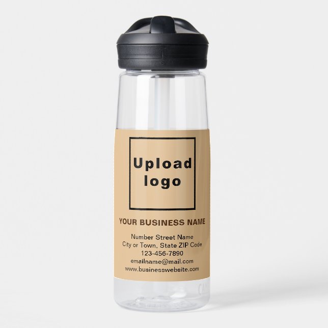 Light Brown Business Brand on 25 oz Water Bottle (Front)