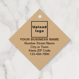 Light Brown Business Brand on Diamond Shape Favour Tags