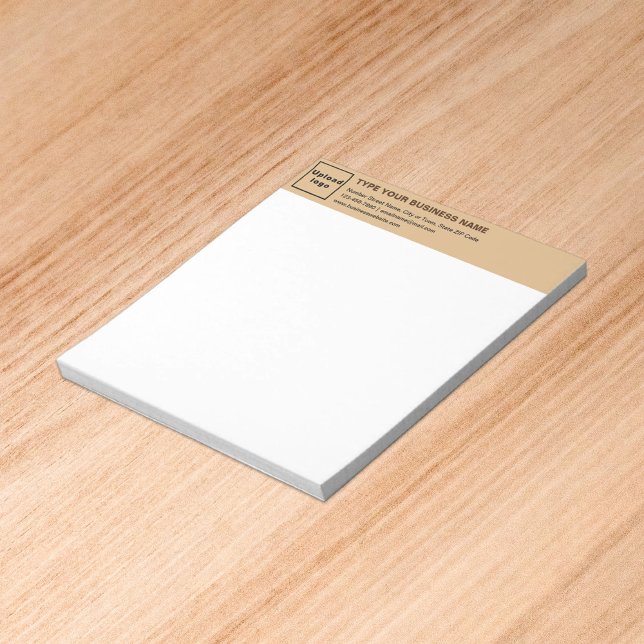 Light Brown Business Brand on Heading of Small Notepad (Build brand name awareness. Your business brand on light brown heading of small notepad.)