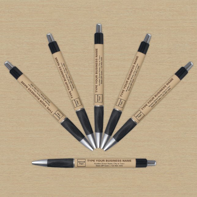 Light Brown Business Brand on Pen (Pen with light brown barrel and your business brand)