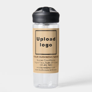 Light Brown Business Brand on Plastic Water Bottle