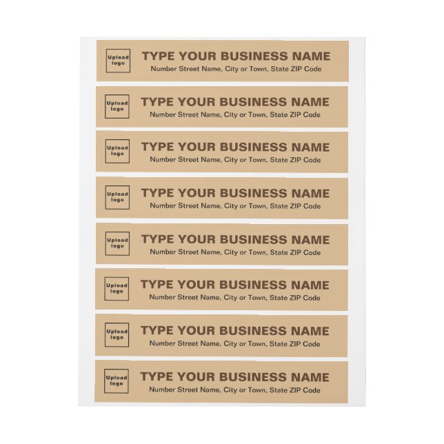 Light Brown Business Return Address Wrap Around Label (Sheet)