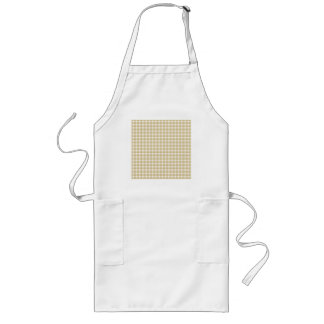Light brown check pattern. Beige gingham. Long Apron