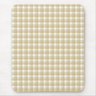 Light brown check pattern. Beige gingham. Mouse Pad