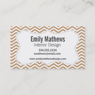 Light Brown Chevron Stripes Business Card