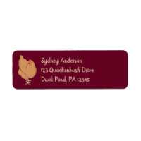Light Brown Chicken Maroon Return Address
