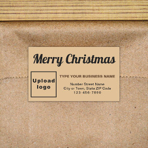 Light Brown Christmas Business Rectangle Sticker