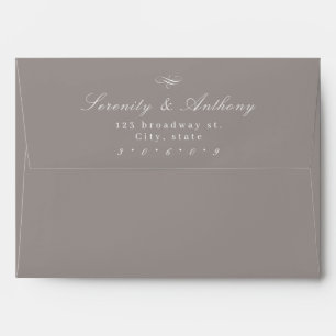 Light Brown Classic Elegance Script Simple Wedding Envelope