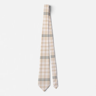 Light Brown Colorful Elegant Tartan Plaid Neck Tie