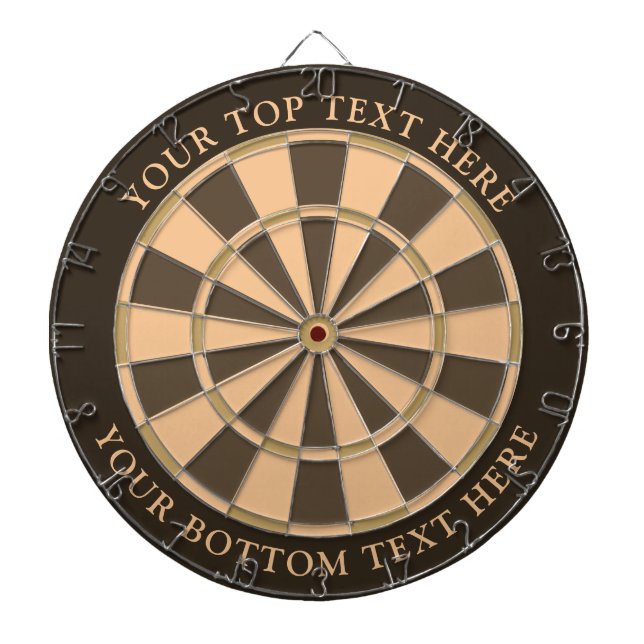 Light Brown Colours Dartboard with Custom Text (Front)